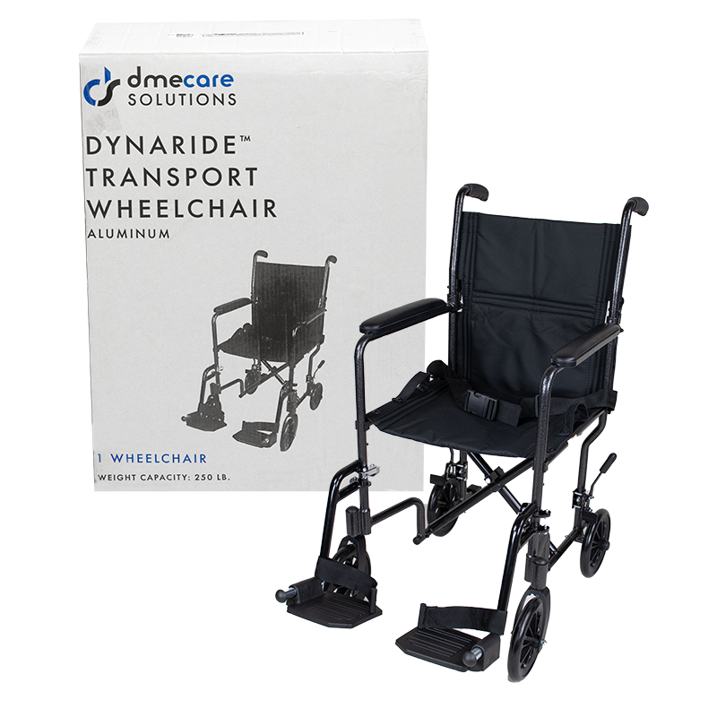 DynaRide Transport Wheelchair Aluminum | Seat Width: 19"
