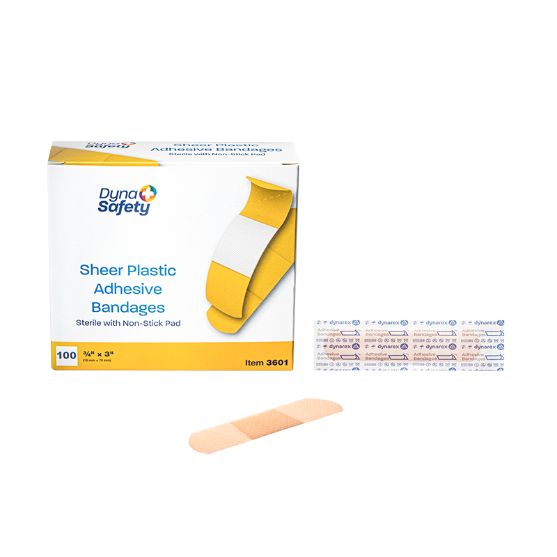 Dynarex DynaSafety Steer Plastic Adhesive Bandages - Sterile