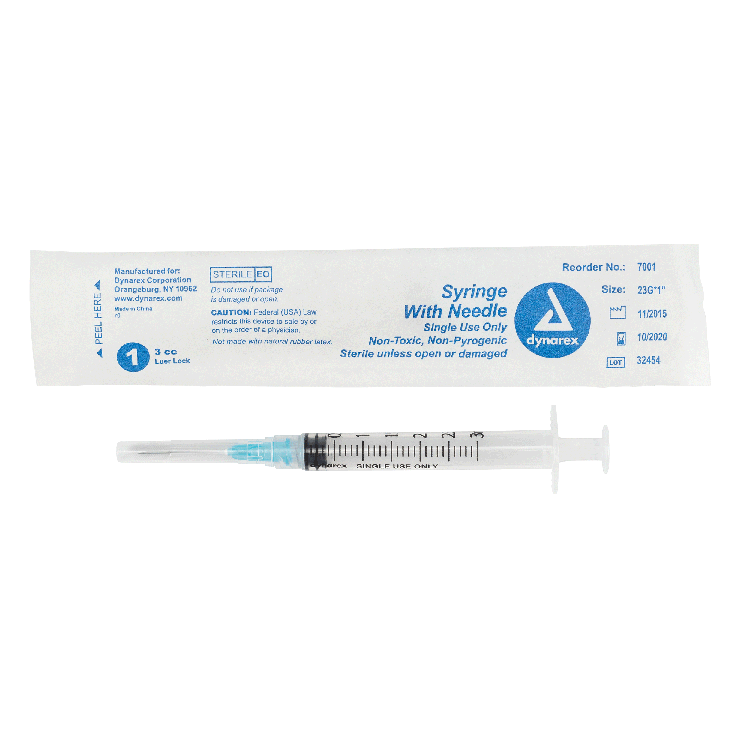 Dynarex Syringe with Needle - Luer Lock Non Safety