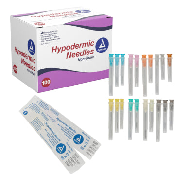 Dynarex Hypodermic Needles - Non-Safety, Box of 100