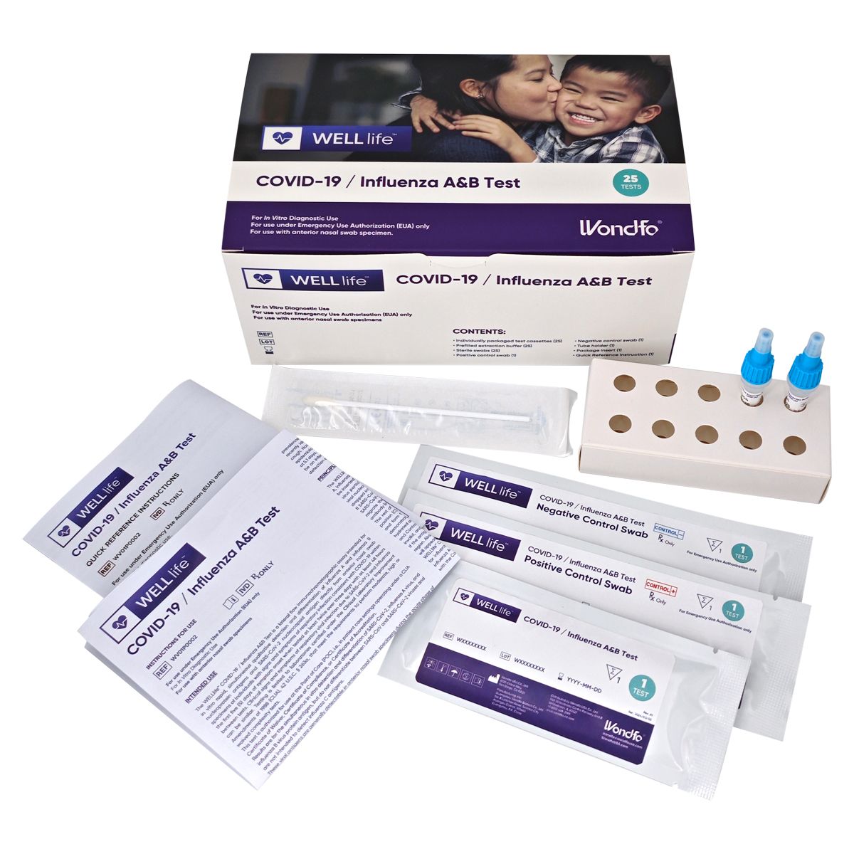 WELLlife™ COVID-19/Influenza A&B Test-25/Box